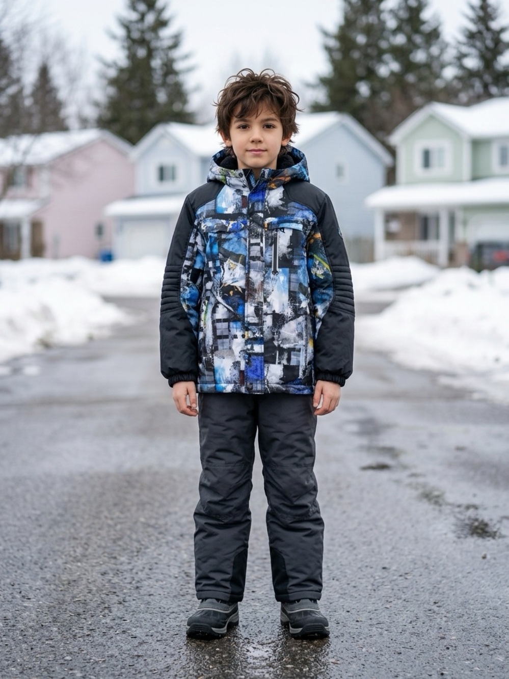 ZeroXposur Black & Blue Graphic Kids Jacket